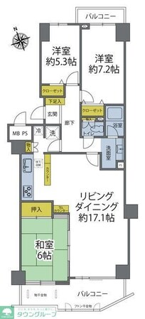 コスモ宮前平の物件間取画像